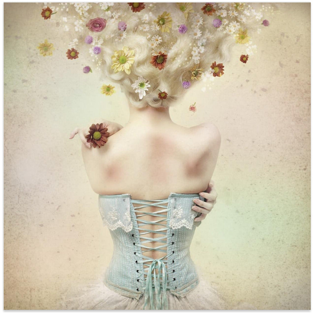 Wall art Girl of the flower garden-Canvas Print-DECOROLALA