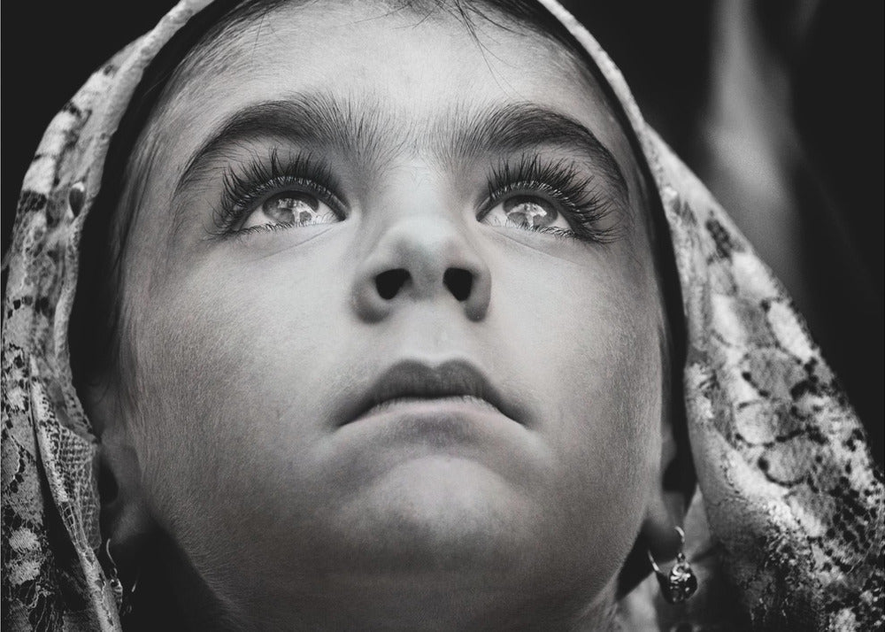 Wall art Girl with Sardinian traditional veil-Canvas Print-DECOROLALA