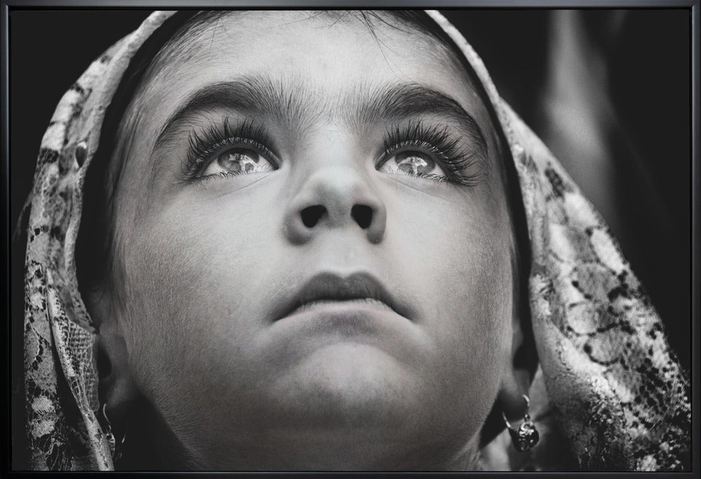 Wall art Girl with Sardinian traditional veil-Canvas Print-DECOROLALA