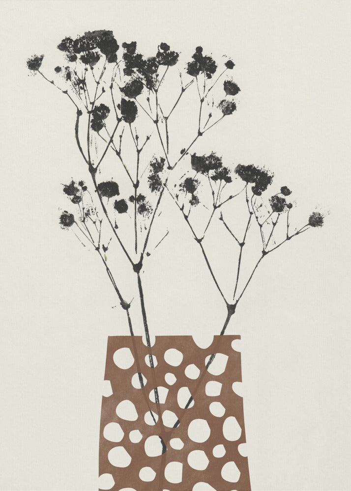 Wall art Gypsophila In a Brown Vase-Canvas Print-DECOROLALA