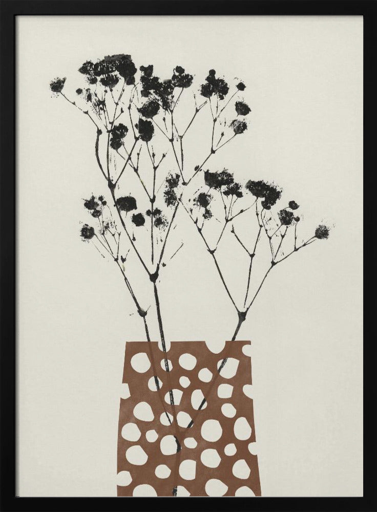 Wall art Gypsophila In a Brown Vase-Canvas Print-DECOROLALA