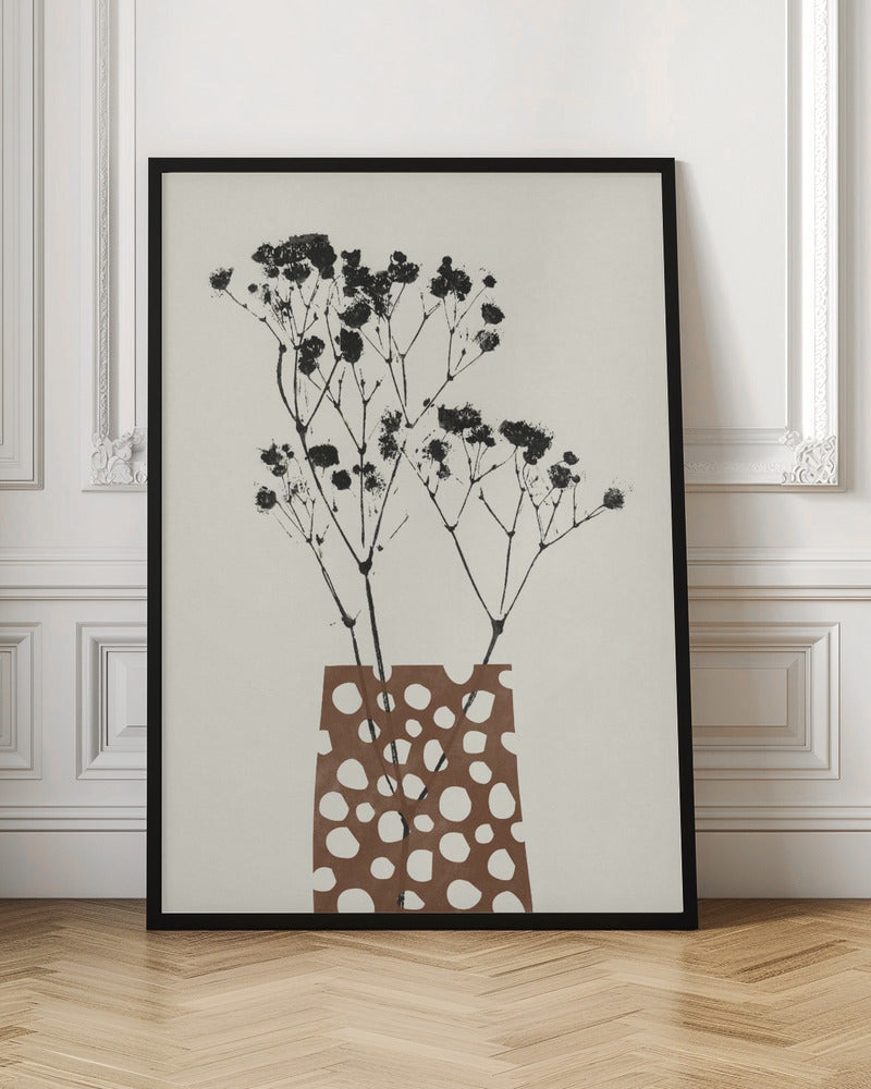 Wall art Gypsophila In a Brown Vase-Canvas Print-DECOROLALA