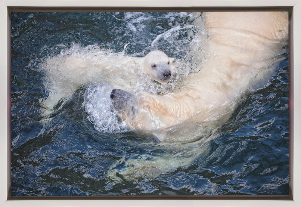 Wall art HER CUTENESS, swimming with mum-Canvas Print-DECOROLALA