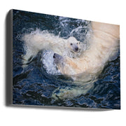 Wall art HER CUTENESS, swimming with mum-Canvas Print-DECOROLALA