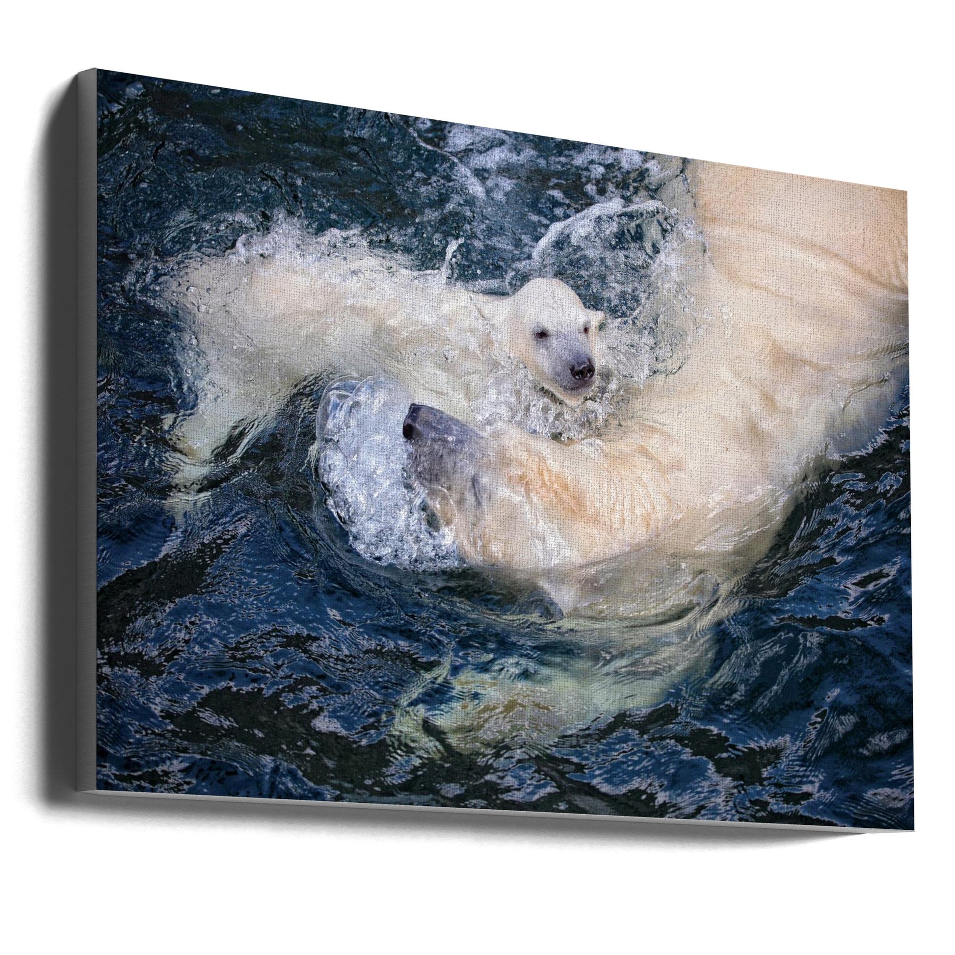 Wall art HER CUTENESS, swimming with mum-Canvas Print-DECOROLALA