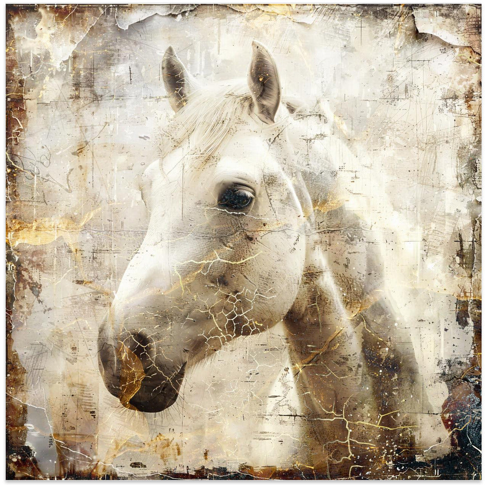 Wall art Horse Vintage Art Illustration 02-canvas-DECOROLALA