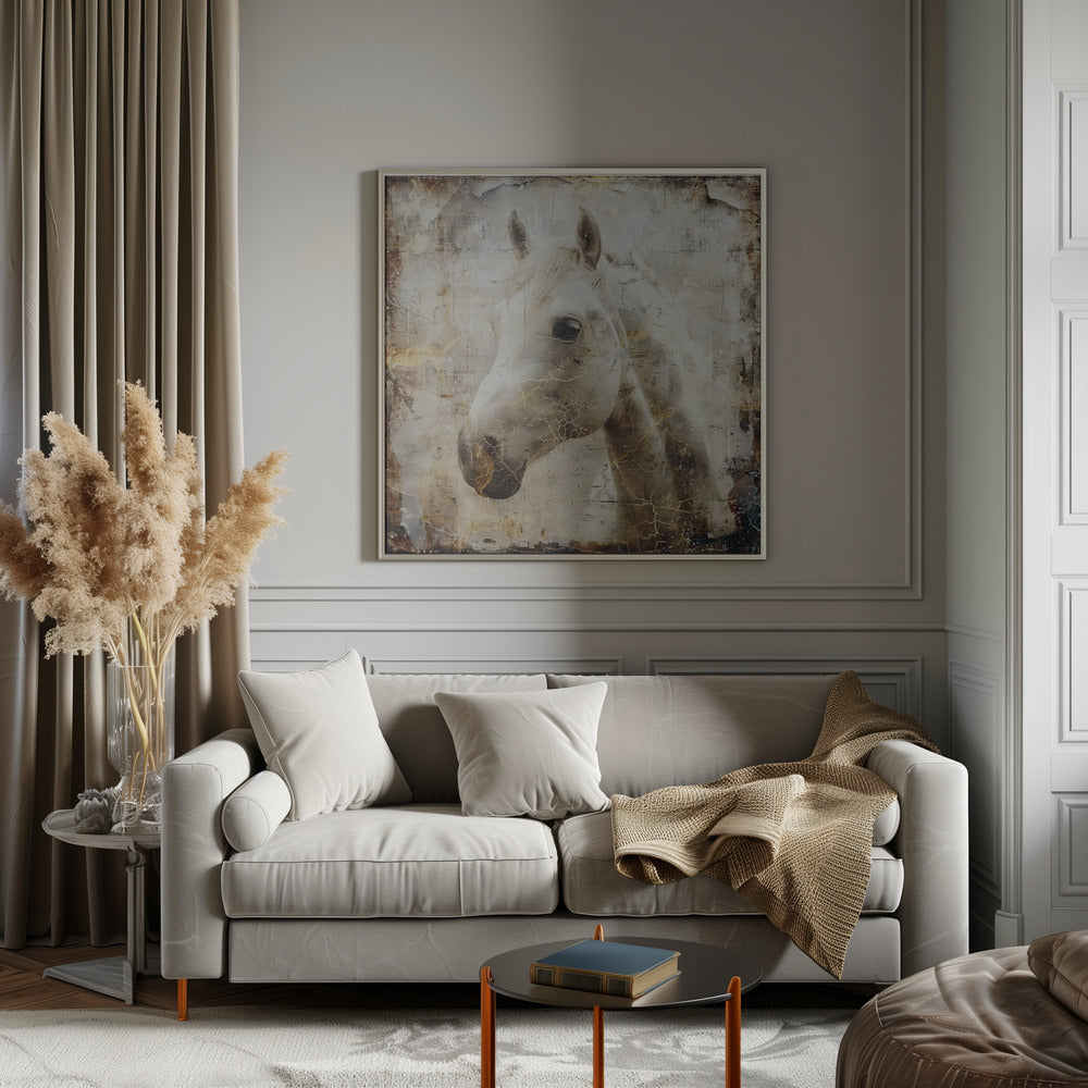 Wall art Horse Vintage Art Illustration 02-canvas-DECOROLALA