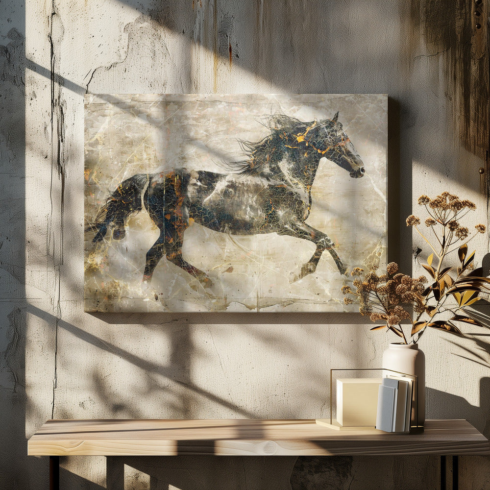 Wall art Horse Vintage Art Illustration 03-canvas-DECOROLALA