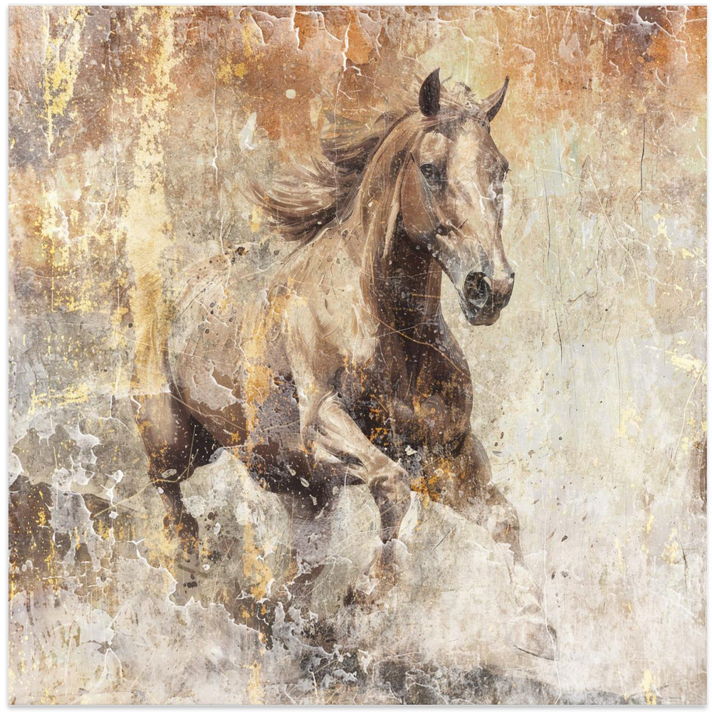 Wall art Horse Vintage Art Illustration 08-canvas-DECOROLALA