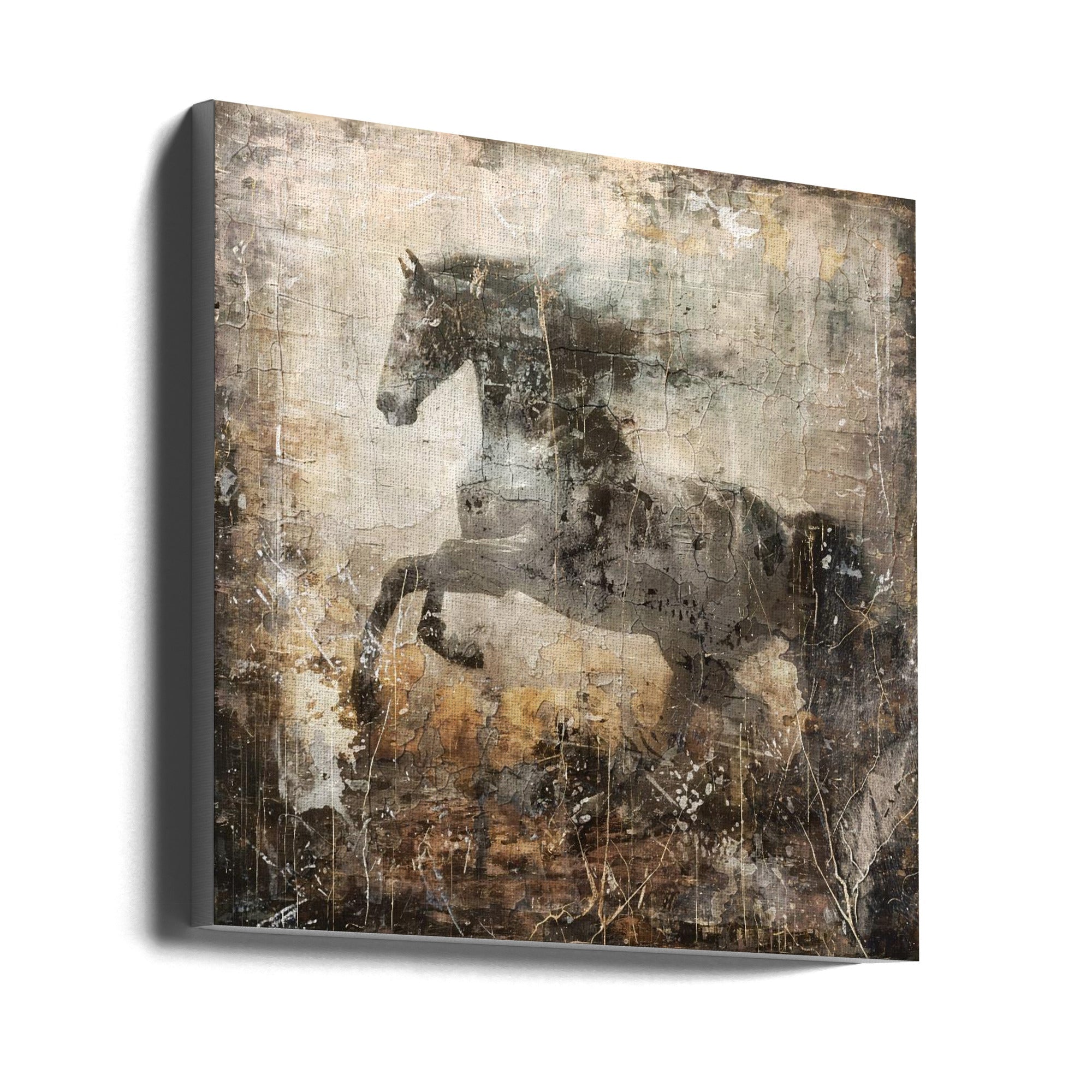 Wall art Horse Vintage Art Illustration 09-canvas-DECOROLALA