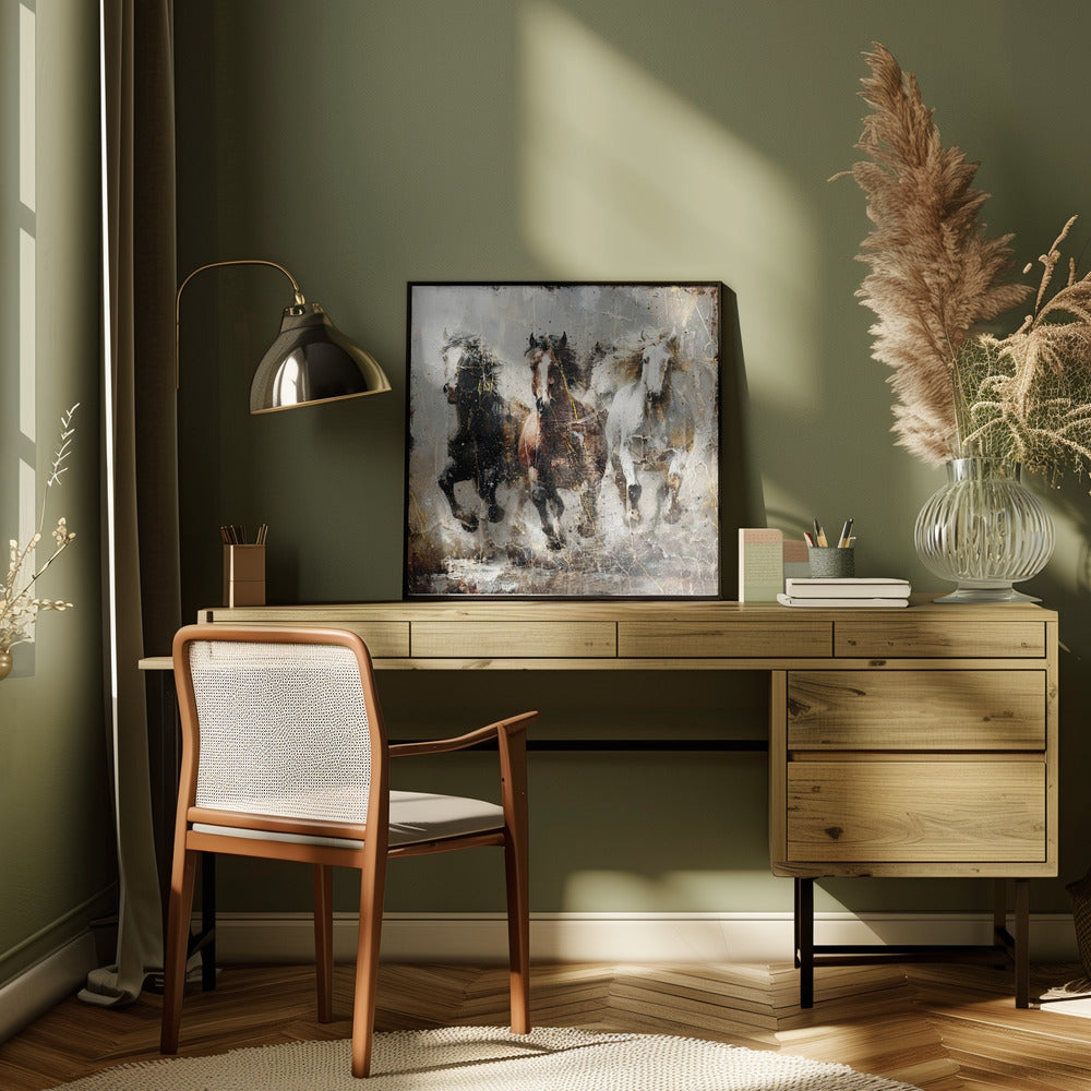 Wall art Horse Vintage Art Illustration 15-canvas-DECOROLALA