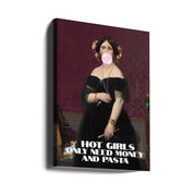 Wall art Hot Girls Only Need Money and Pasta-Canvas Print-DECOROLALA
