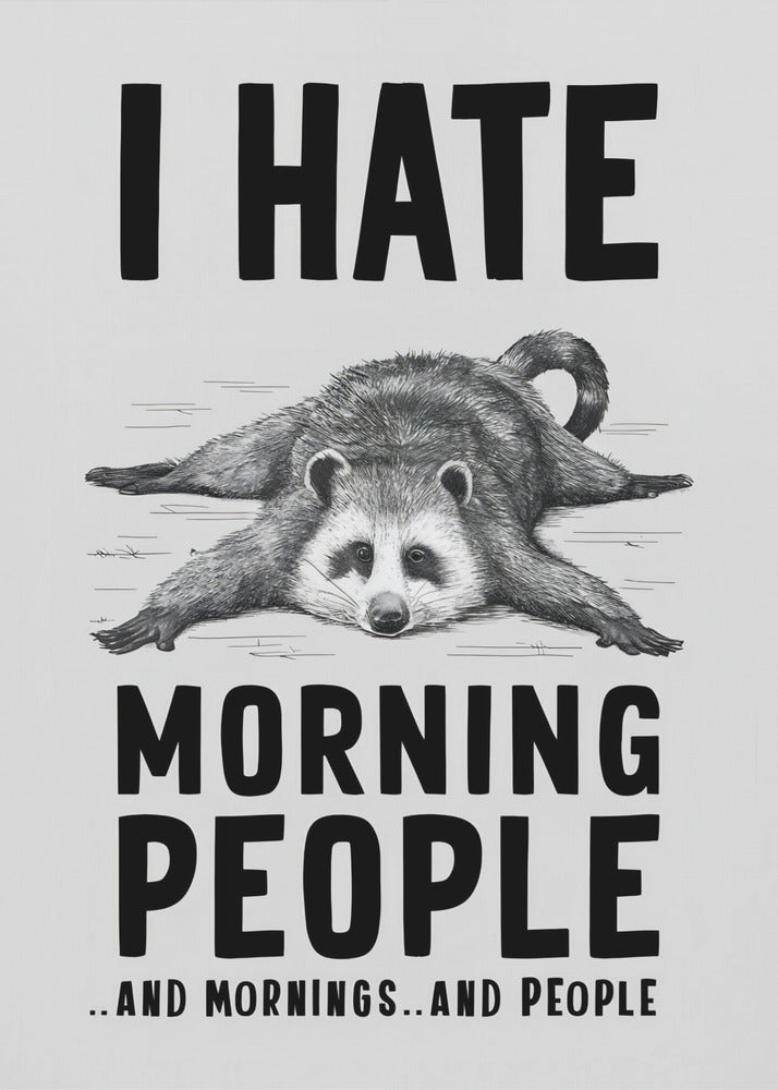 Wall art I Hate Morning People-Canvas Print-DECOROLALA