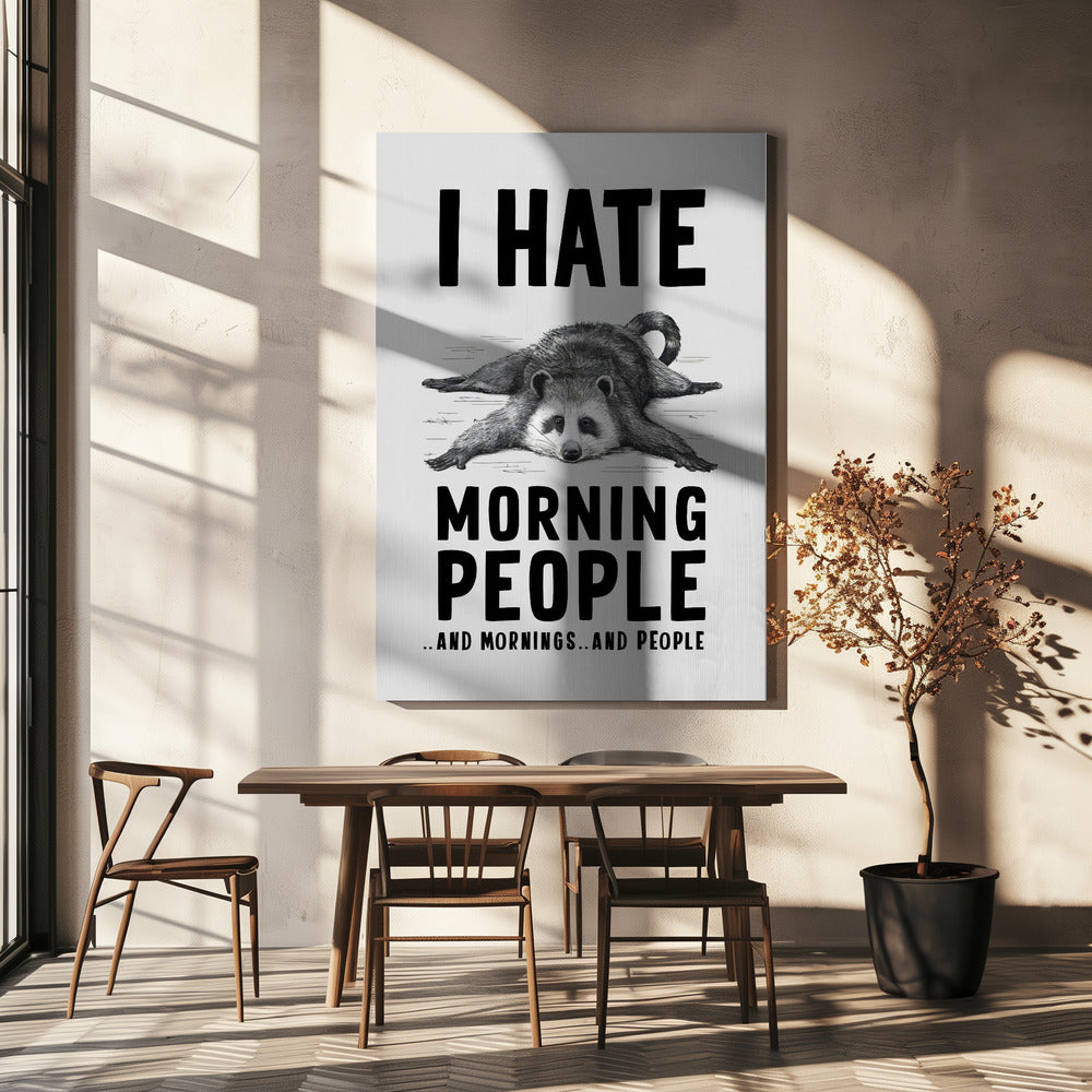 Wall art I Hate Morning People-Canvas Print-DECOROLALA