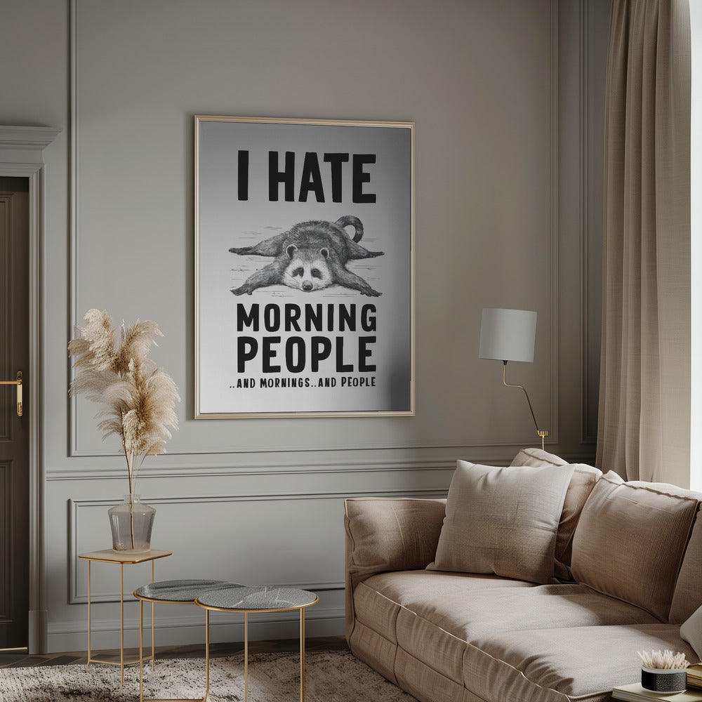 Wall art I Hate Morning People-Canvas Print-DECOROLALA