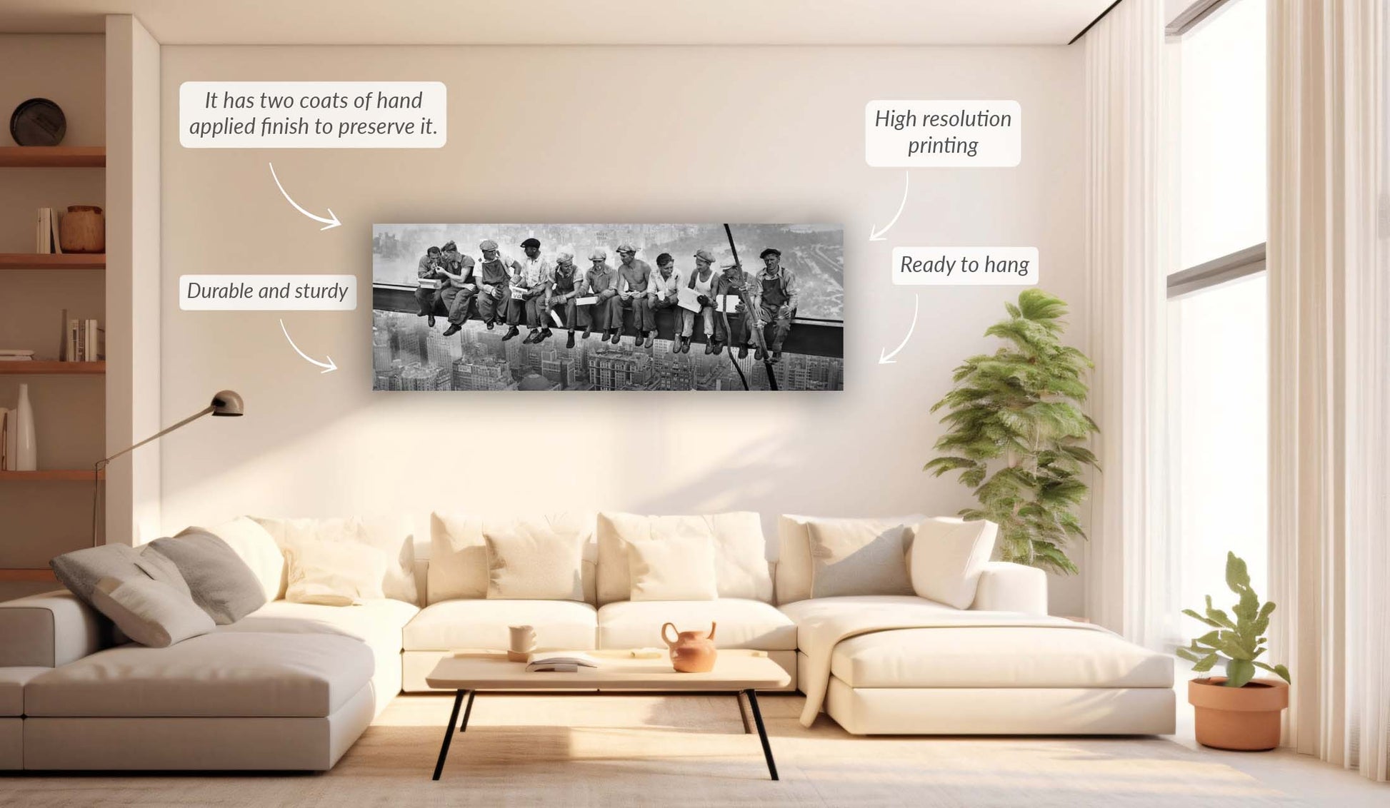 Wall art-Iconic " Lunch" photograph-Canvas Printed-Wall Decor-DECOROLALA