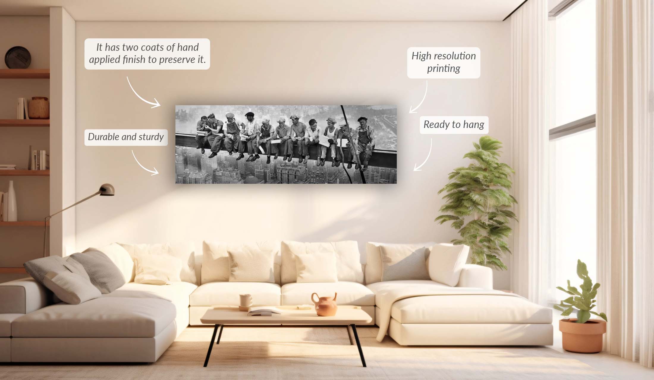 Wall art-Iconic " Lunch" photograph-Canvas Printed-Wall Decor-DECOROLALA