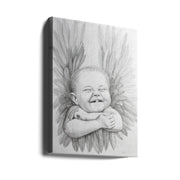 Wall art Joyful Baby With Angelic Wings-Canvas Print-DECOROLALA