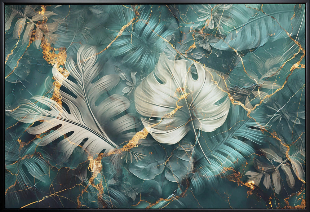 Wall art Jungle Leaves Art Illustration Wallart 22-Canvas Print-DECOROLALA