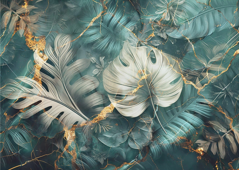 Wall art Jungle Leaves Art Illustration Wallart 22-Canvas Print-DECOROLALA