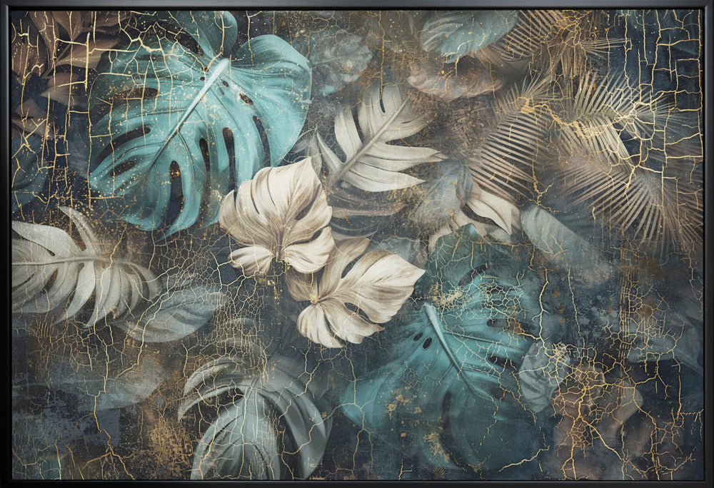 Wall art Jungle Leaves Art Illustration Wallart 23-Canvas Print-DECOROLALA