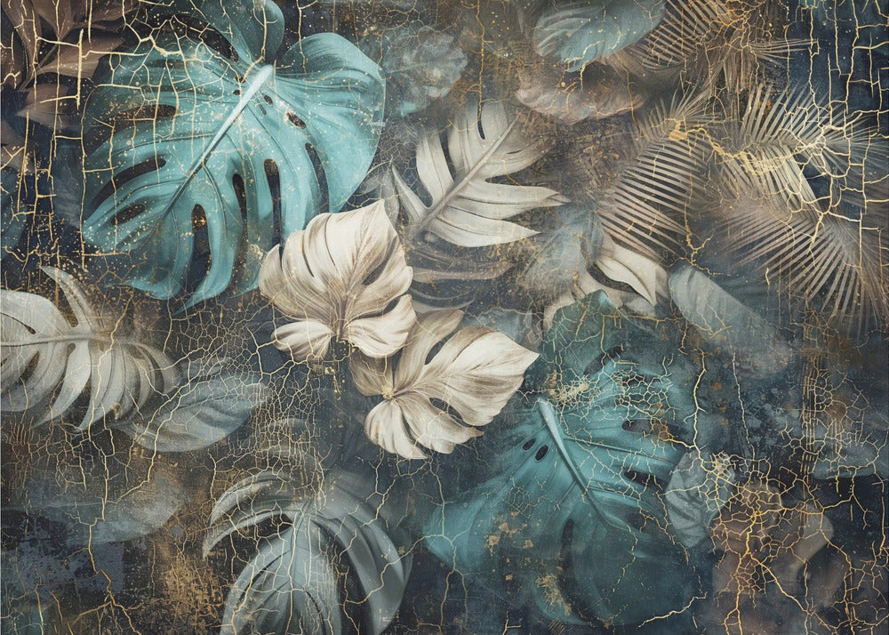 Wall art Jungle Leaves Art Illustration Wallart 23-Canvas Print-DECOROLALA