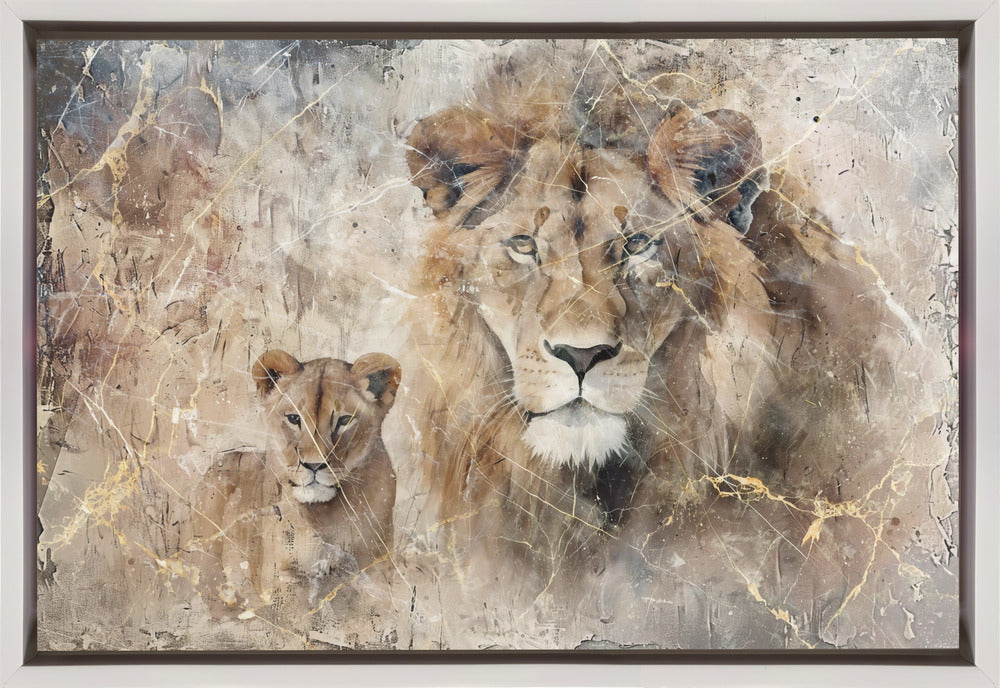 Wall art Lion Animal Vintage Art Illustration Wallart 08-canvas-DECOROLALA