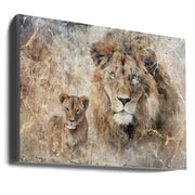Wall art Lion Animal Vintage Art Illustration Wallart 08-canvas-DECOROLALA