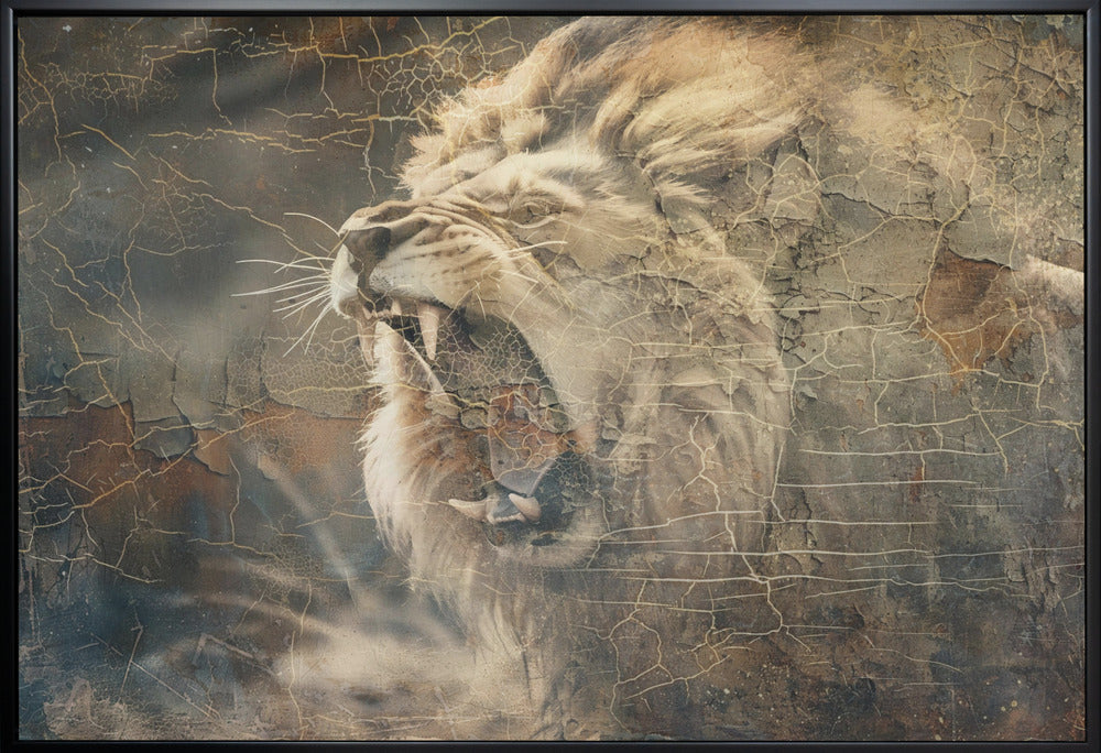 Wall art Lion Animal Vintage Art Illustration Wallart 09-canvas-DECOROLALA