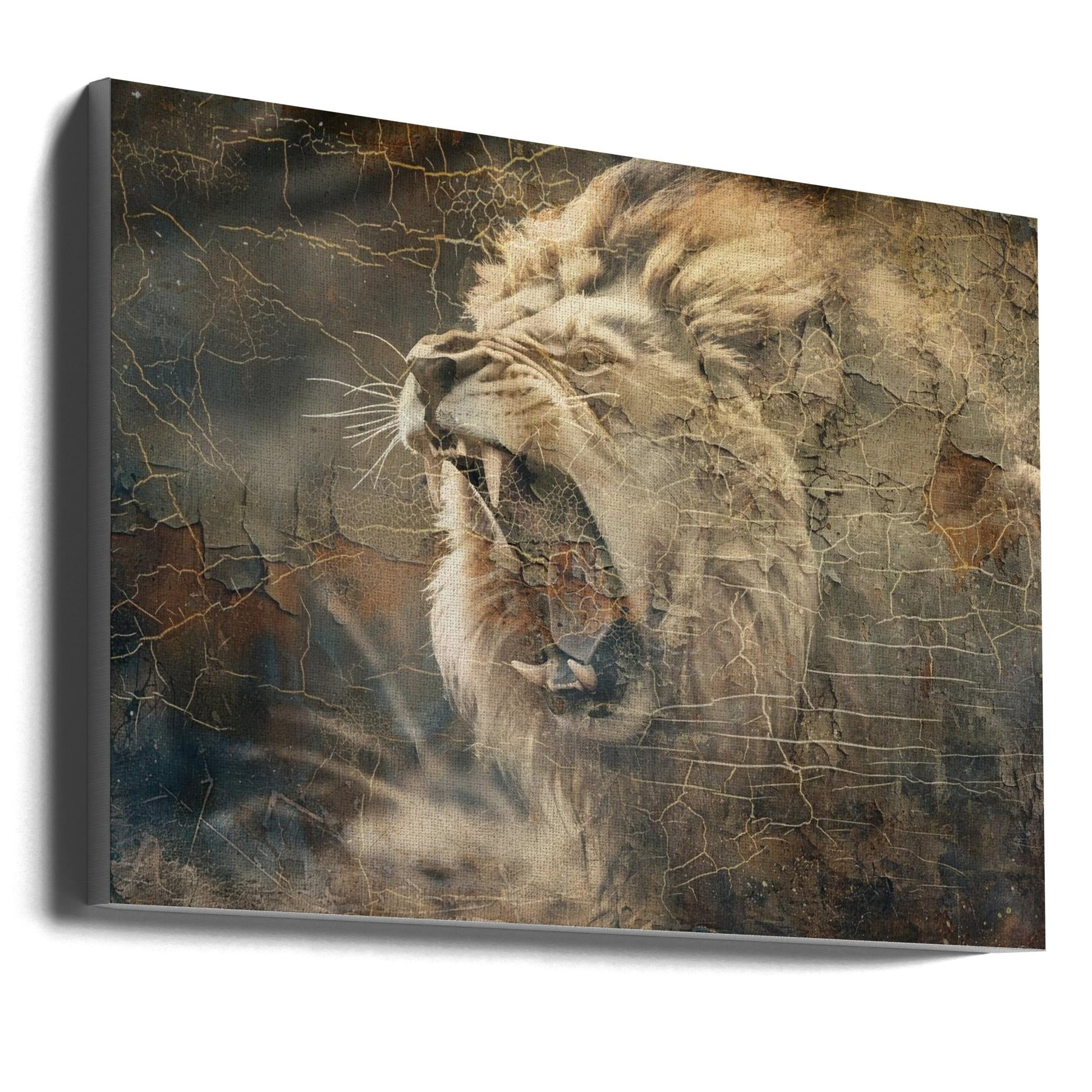 Wall art Lion Animal Vintage Art Illustration Wallart 09-canvas-DECOROLALA