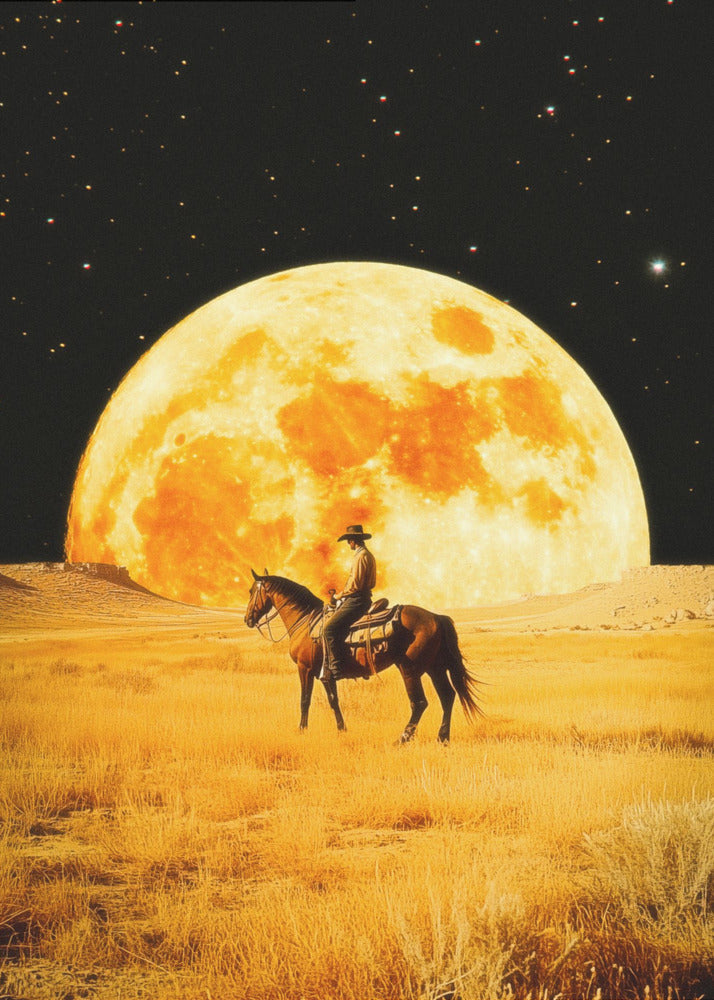 Wall art Lunar Cowboy-Canvas Print-DECOROLALA