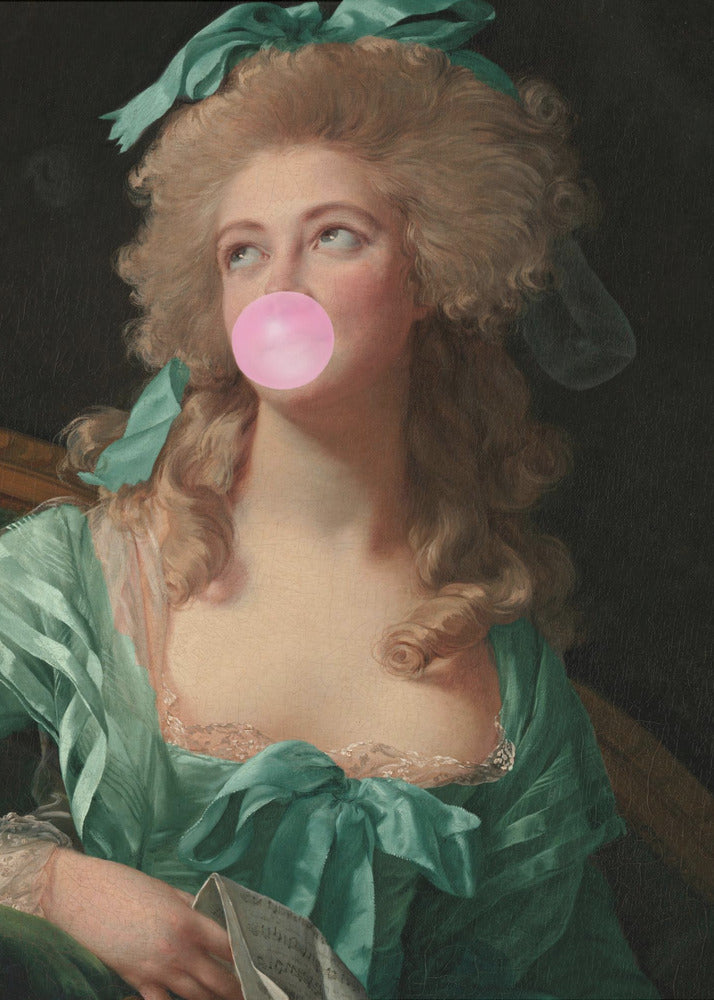 Wall art Madame Bubble-Gum-Canvas Print-DECOROLALA