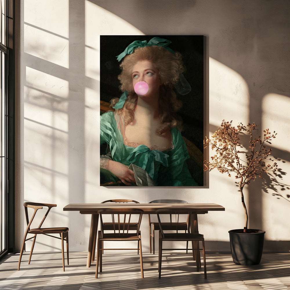 Wall art Madame Bubble-Gum-Canvas Print-DECOROLALA