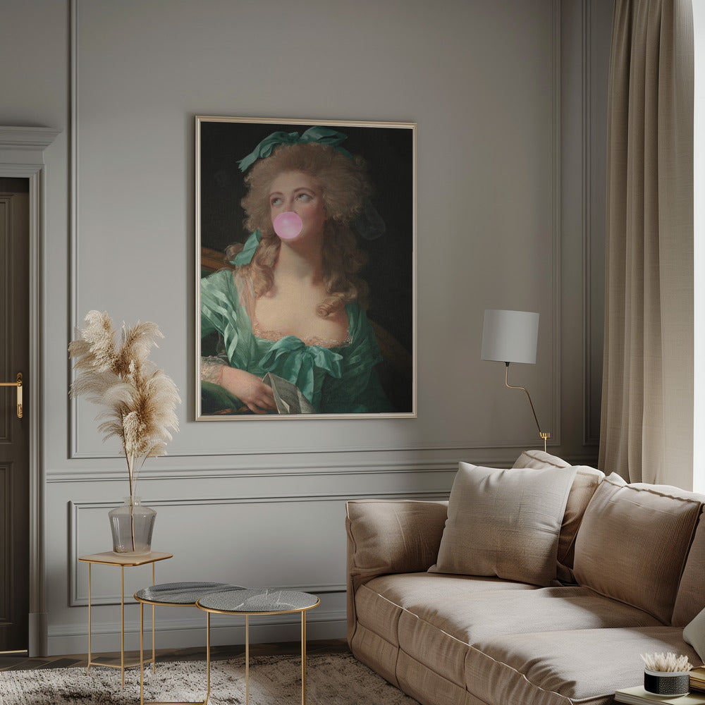 Wall art Madame Bubble-Gum-Canvas Print-DECOROLALA