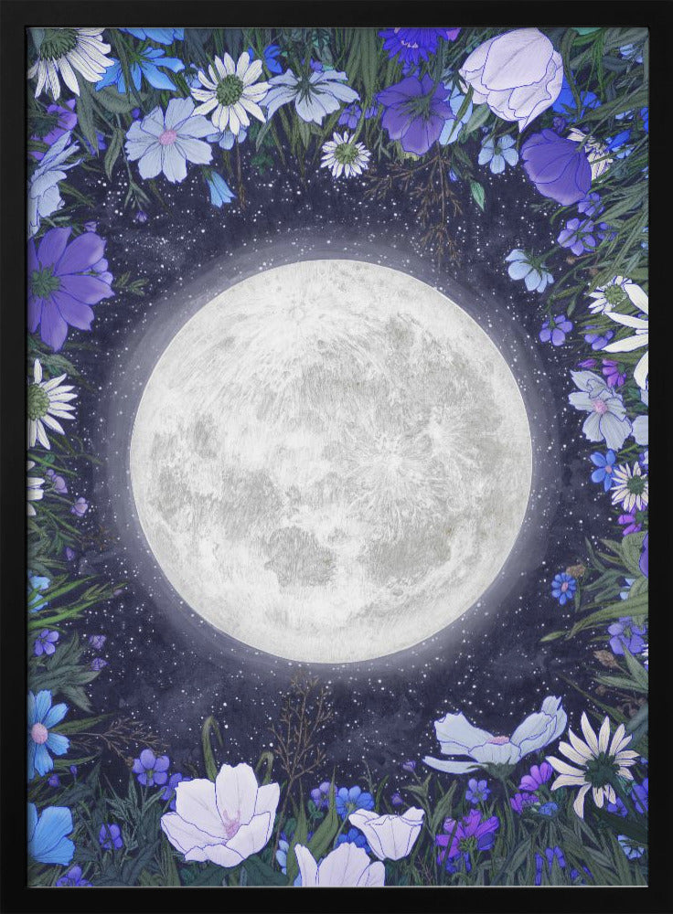 Wall art Midnight In the Meadow Blue Original-canvas-DECOROLALA