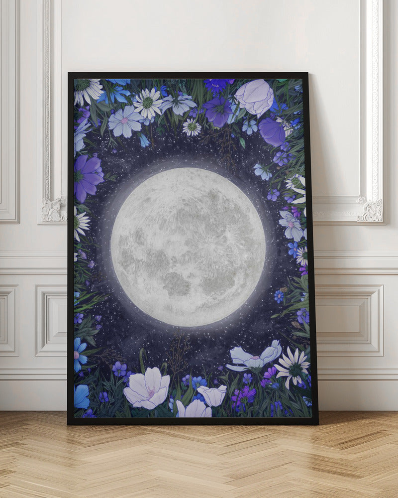 Wall art Midnight In the Meadow Blue Original-canvas-DECOROLALA