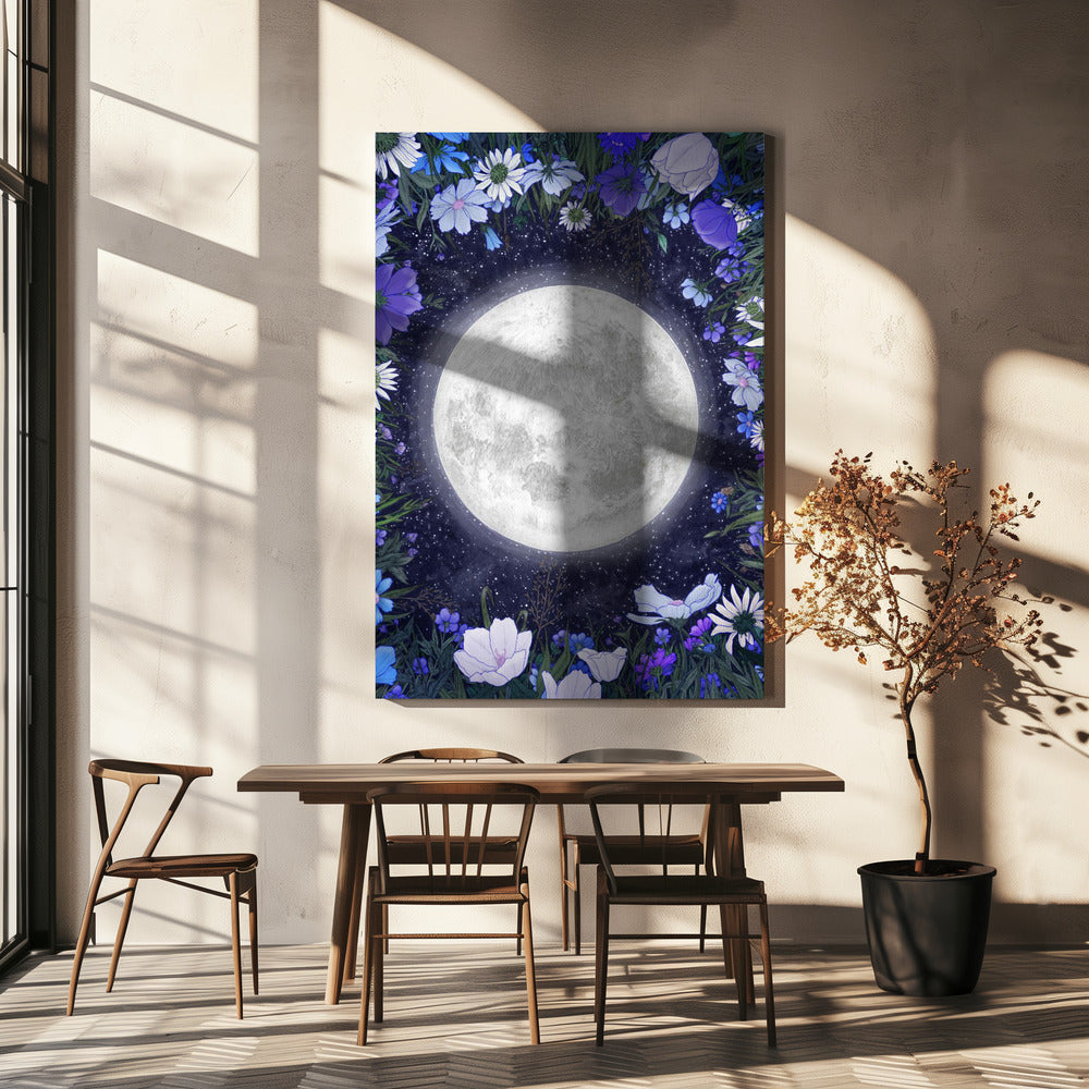 Wall art Midnight In the Meadow Blue Original-canvas-DECOROLALA