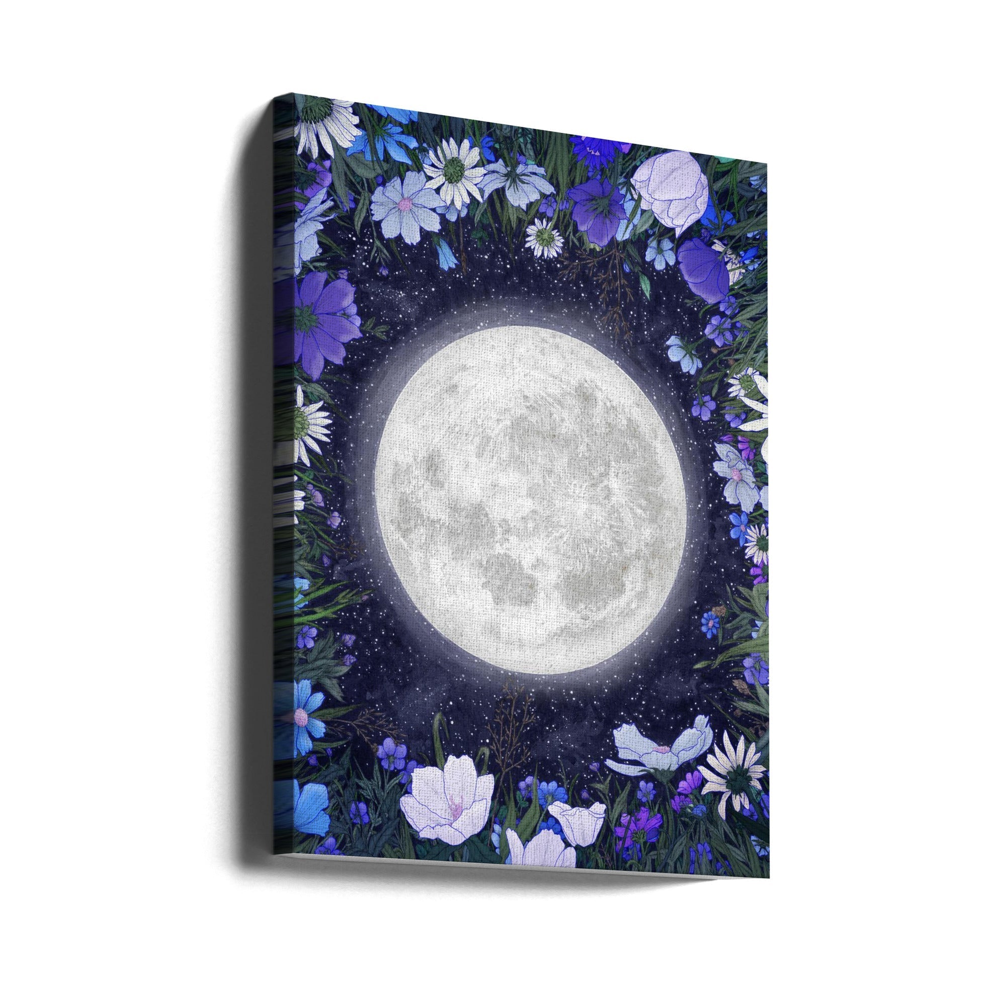 Wall art Midnight In the Meadow Blue Original-canvas-DECOROLALA