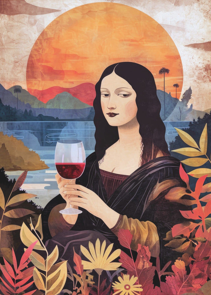 Wall art Mona Lisa Chill Out Watercolor Digital Painting-Canvas Print-DECOROLALA