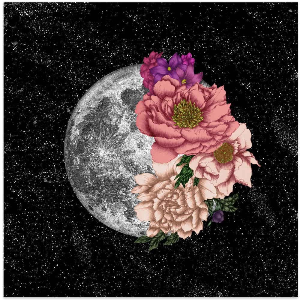 Wall art Moon Abloom New Square-canvas-DECOROLALA