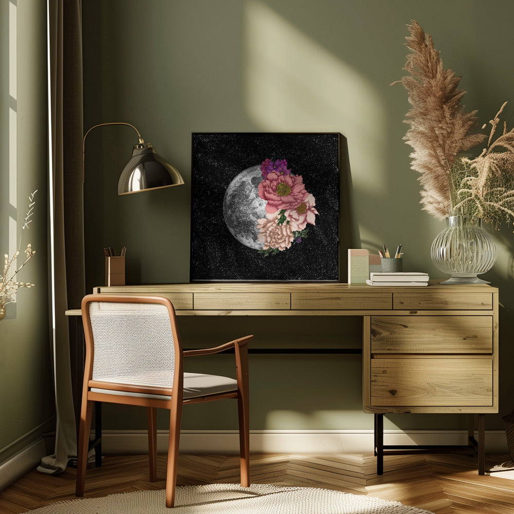 Wall art Moon Abloom New Square-canvas-DECOROLALA