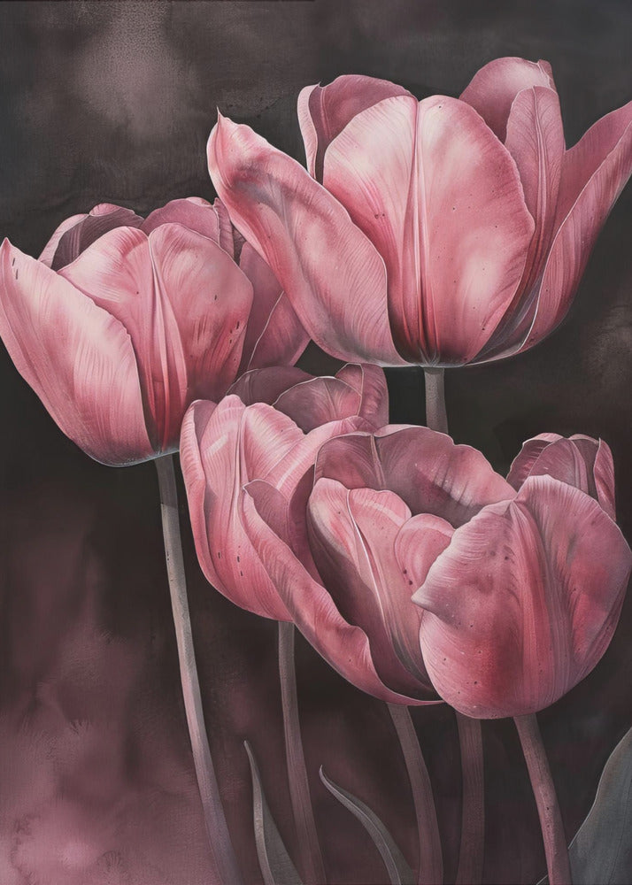 Wall art Purple Tulip 3-canvas-DECOROLALA