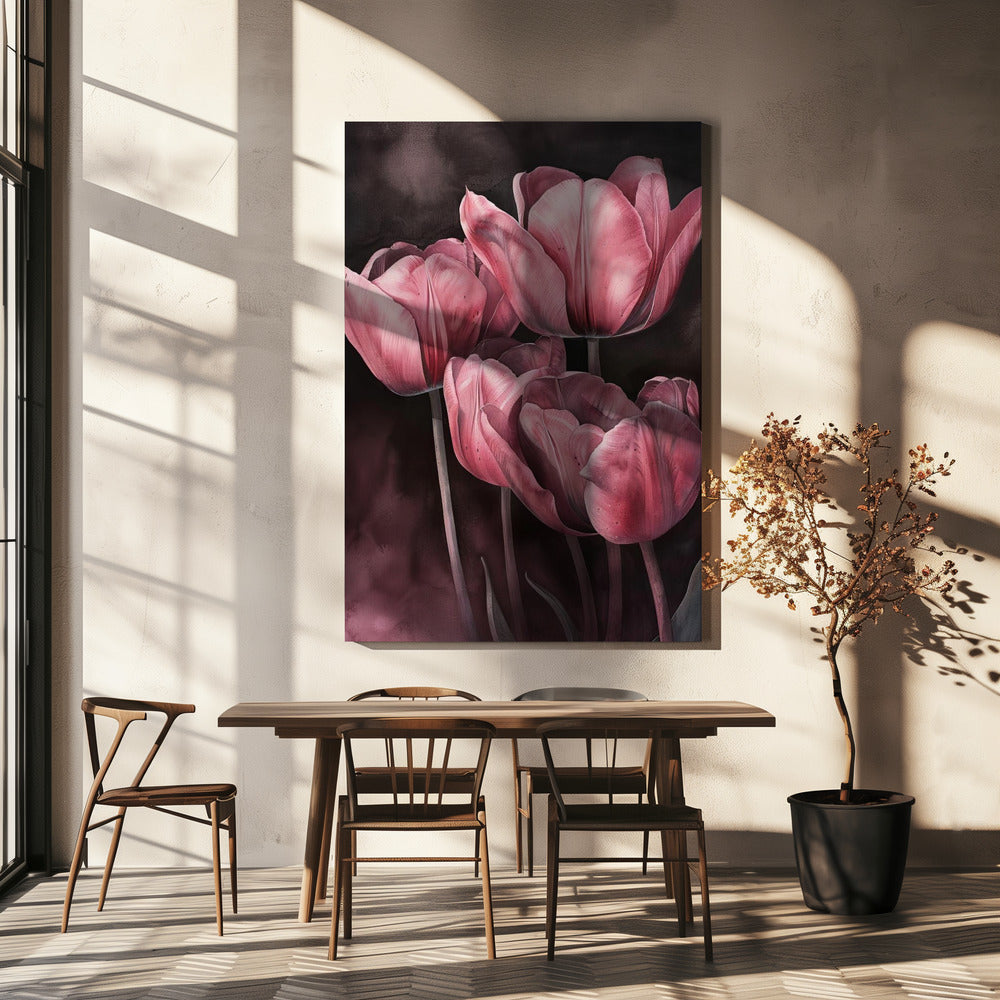 Wall art Purple Tulip 3-canvas-DECOROLALA