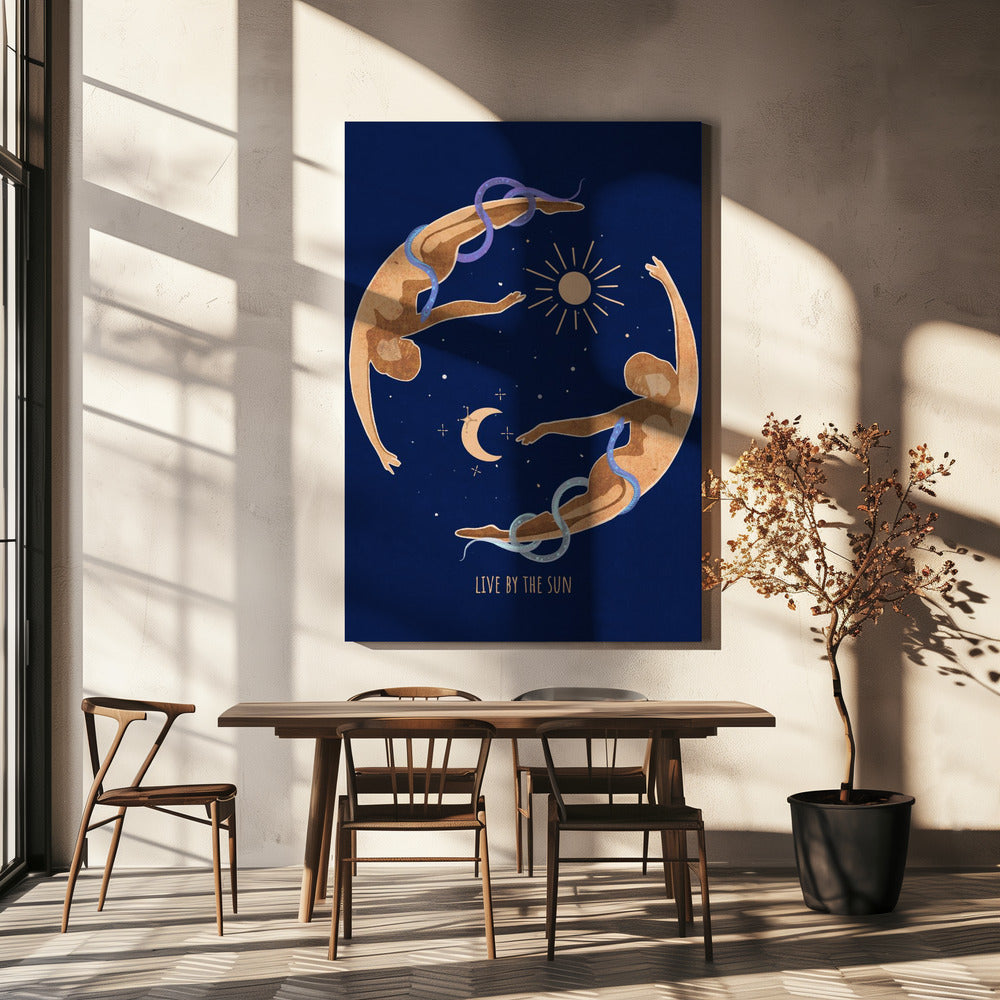 Wall art Spiritual Feminine Energy, Sun, Moon, Snake, Venus..-Canvas Print-DECOROLALA