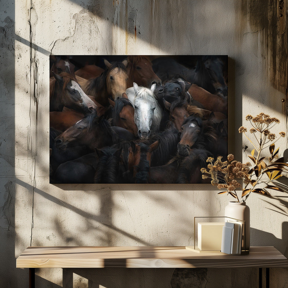 Wall art: The White Horse-Canvas Print-DECOROLALA