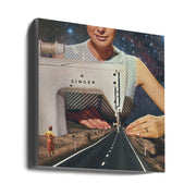 Wall art This Is How a Road Gets Made. Sewing-Canvas Print-DECOROLALA