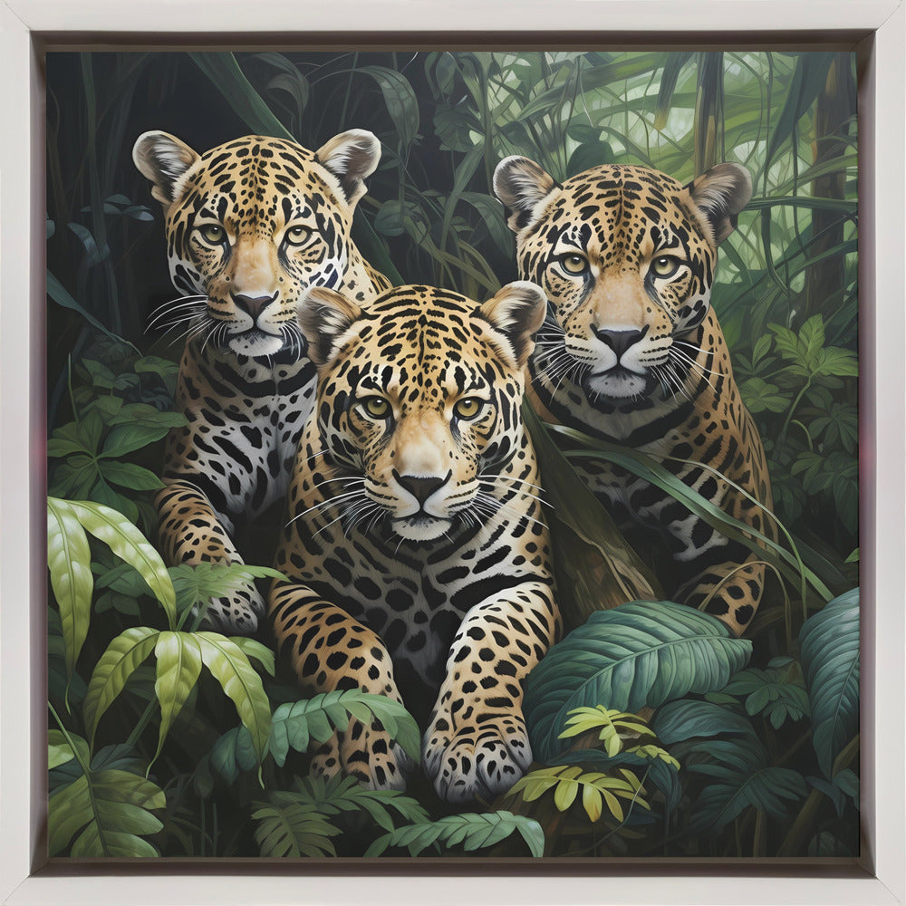 Wall art Three jaguars in the jungle-canvas-DECOROLALA