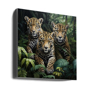 Wall art Three jaguars in the jungle-canvas-DECOROLALA