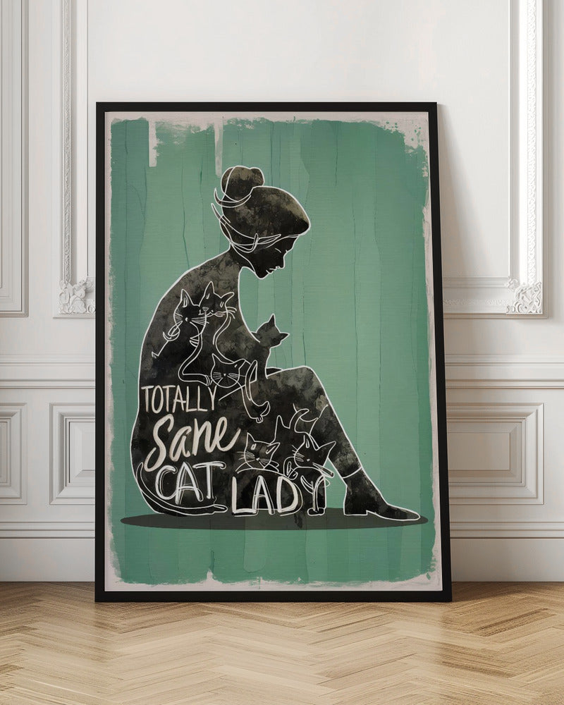 Wall art Totally Sane Cat Lady-Canvas Print-DECOROLALA