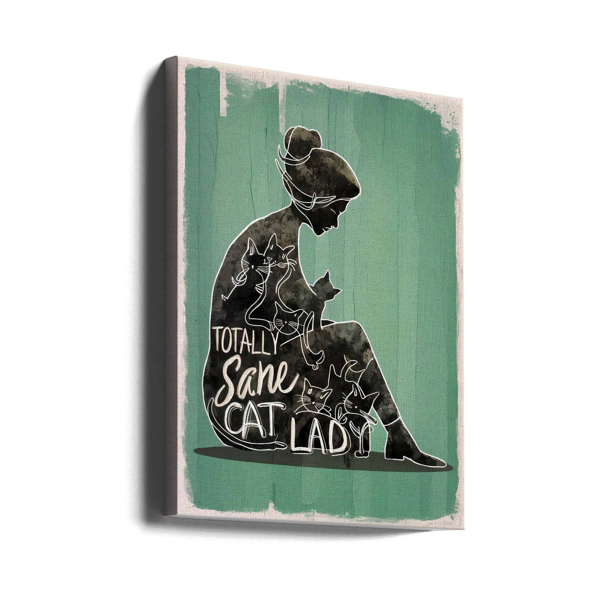 Wall art Totally Sane Cat Lady-Canvas Print-DECOROLALA